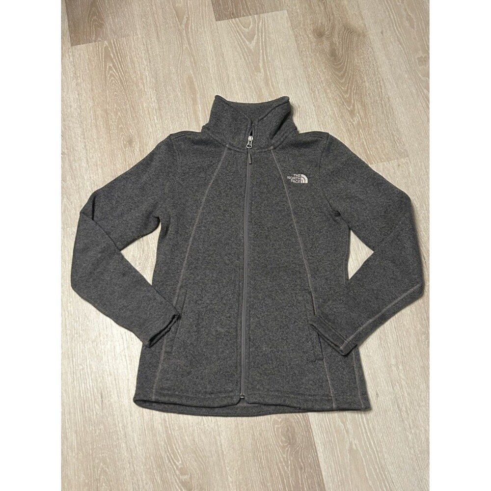 The North Face Crecent Charcoal Gray Full-Zip Fleece Jacket Sz Small